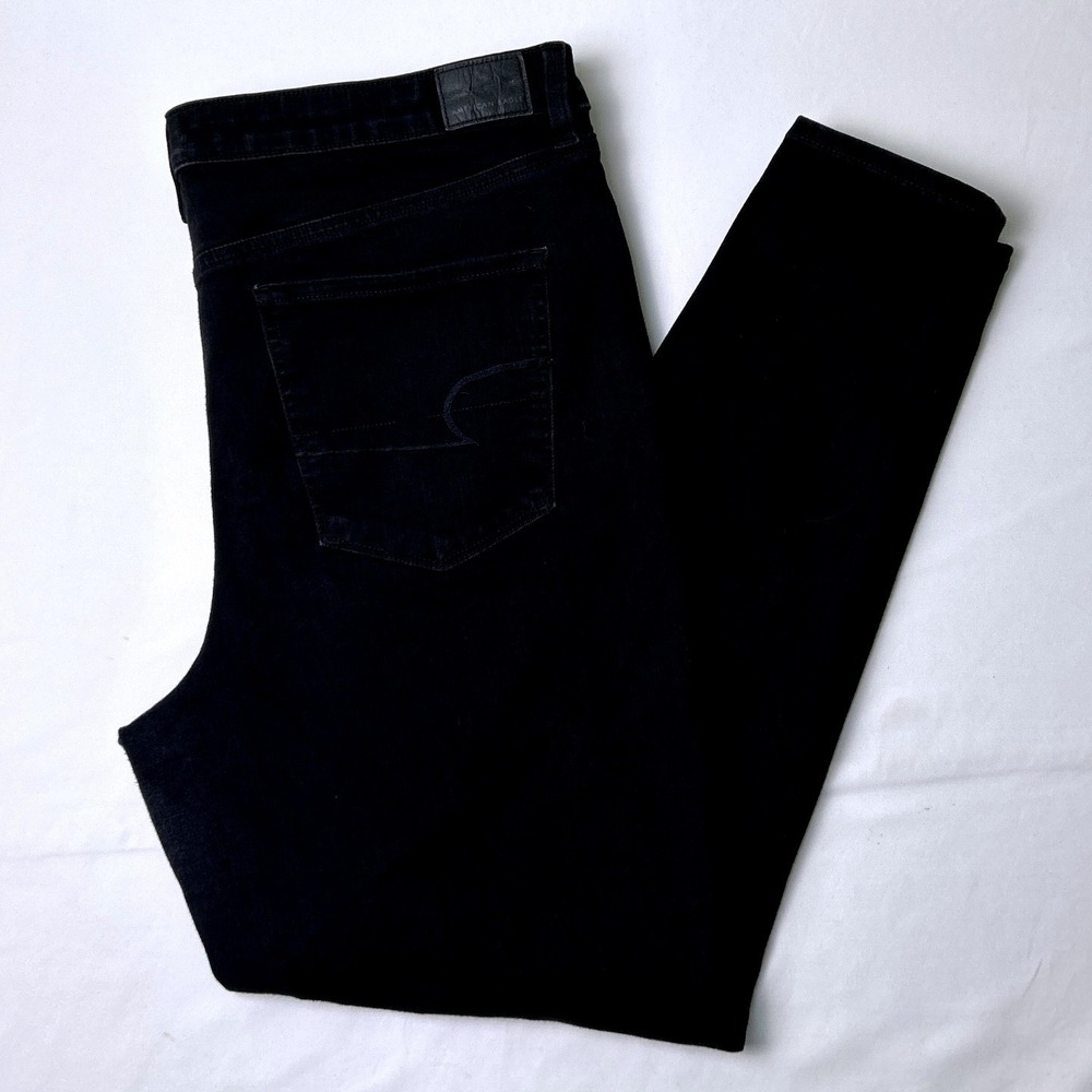 American Eagle Womens The Dream Jean High Rise Skinny Jeans Size 18 Black Casual